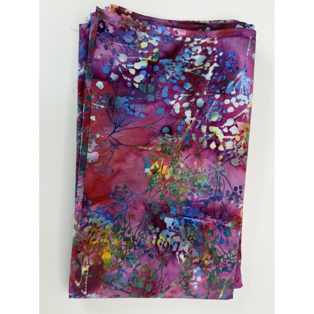 Hoffman Fushia Tossed Baby Breath Batik 100% Cotton Fabric 2 yards x  44" Wide